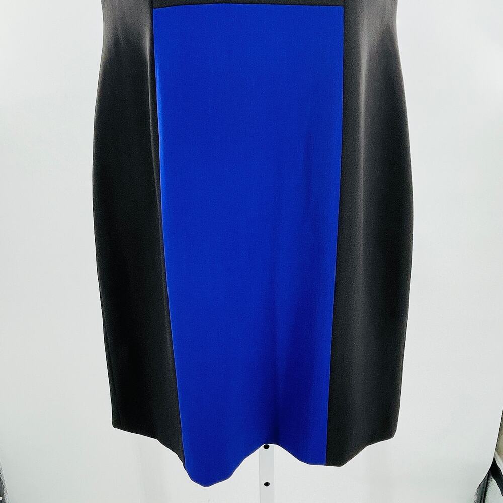 Tahari ASL Black Purple Pink 90s Colorblock Career Classic Sheath Dress 8 - Picture 5 of 11
